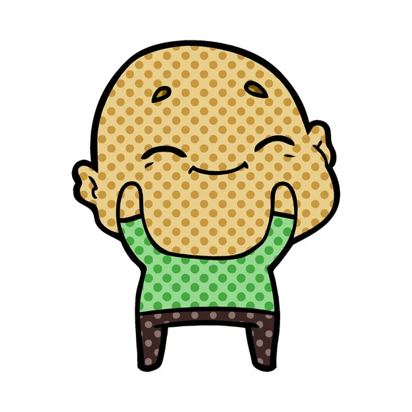 Cartoon Gelukkig Kale Man — Stockvector