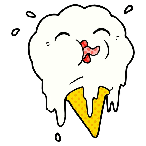 卡通融化冰淇淋 — 图库矢量图片