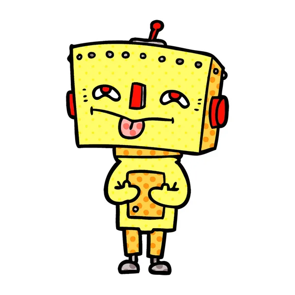 Illustrazione Vettoriale Del Robot Del Fumetto — Vettoriale Stock