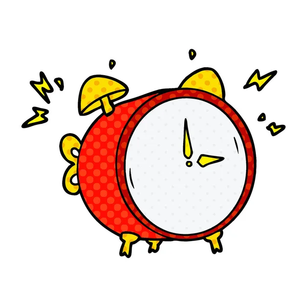 Cartoon Ringing Alarm Clock — Stock Vector