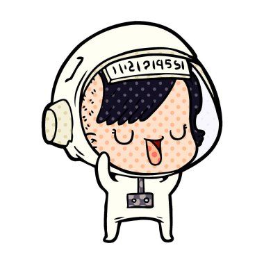 vektör çizim karikatür astronot kadın