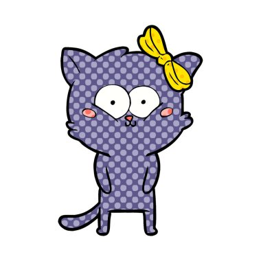 Çizgi film kedisinin vektör çizimi