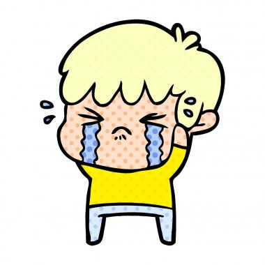 vektör çizim karikatür çocuk ağlıyor
