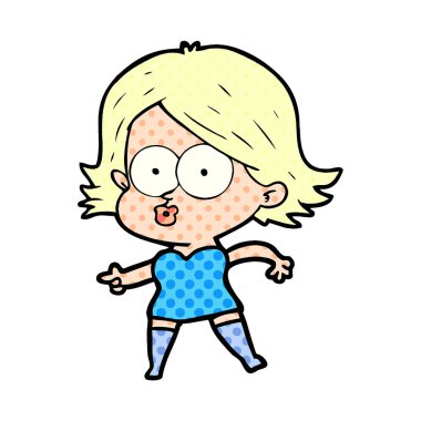 surat asmayı çizgi film kız vektör çizim