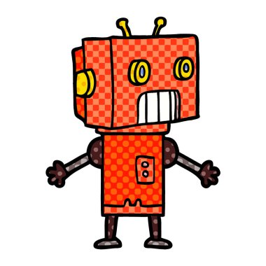 Çizgi film robotunun vektör çizimi