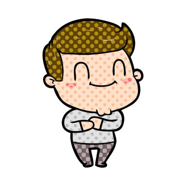 vektör çizim karikatür mutlu adam