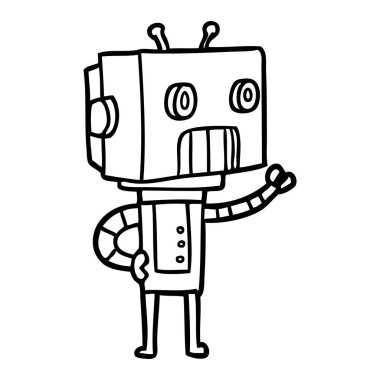 Çizgi film robotunun vektör çizimi