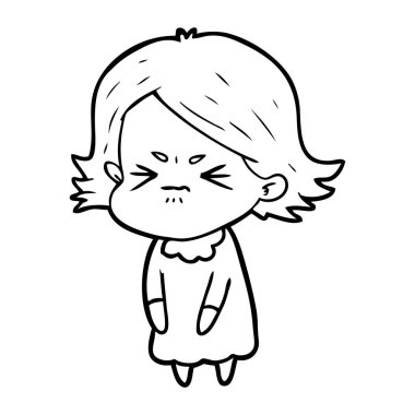 vektör çizim karikatür kızgın kadın