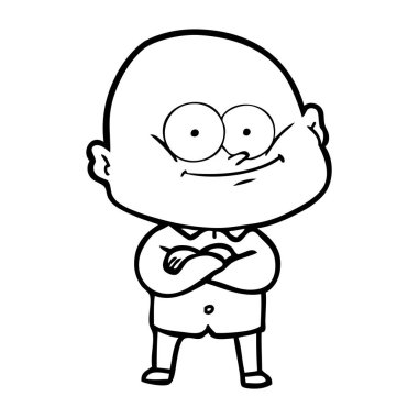 karikatür kel adam bakıyor