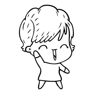 vektör çizim karikatür komik kadın