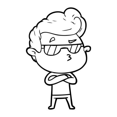 vektör çizim karikatür cool adam