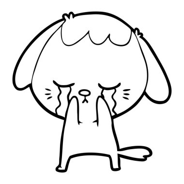 şirin köpek yavrusu ağlayan çizgi film