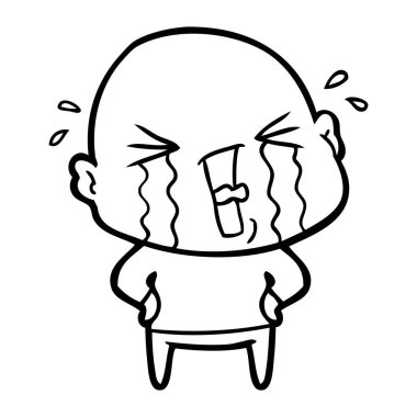 çizgi film ağlayan kel adam