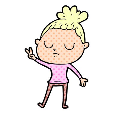 vektör çizim karikatür sakin kadın