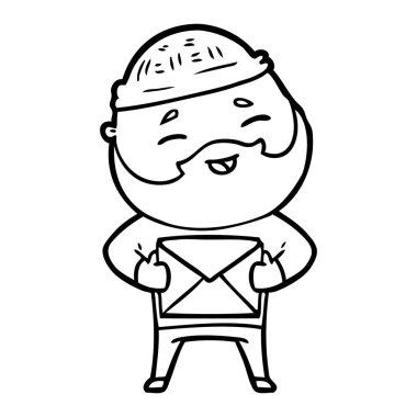 Çizgi film mutlu sakallı adam