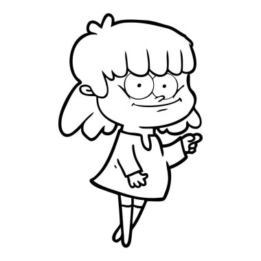 vektör çizim karikatür gülümseyen kadın