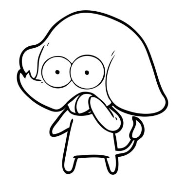 vektör çizim sevimli çizgi fil