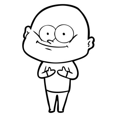 karikatür kel adam bakıyor