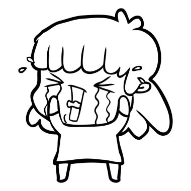 Çizgi filmdeki kadının vektör çizimi