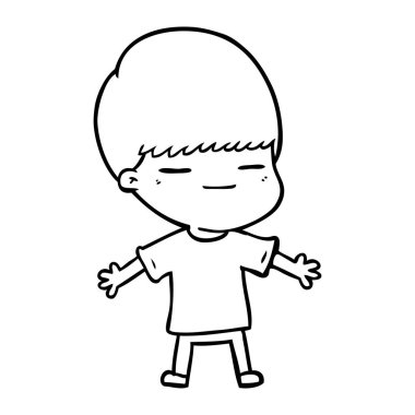 vektör çizim karikatür kendini beğenmiş çocuk