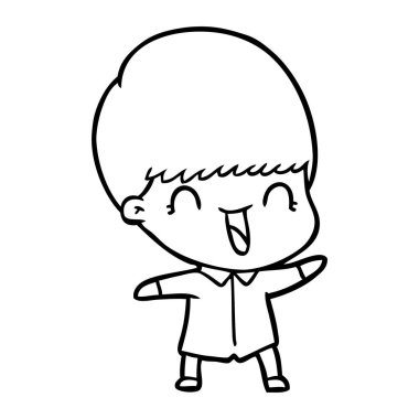 mutlu çizgi film çocuk vektör çizim