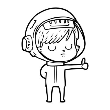 vektör çizim karikatür astronot kadın