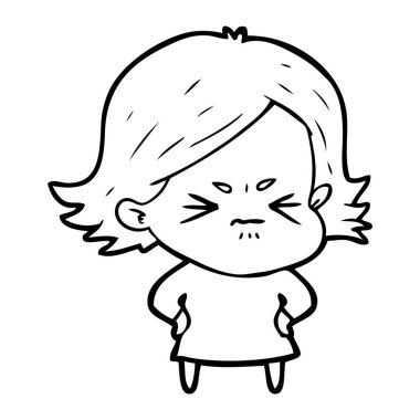 vektör çizim karikatür kızgın kız