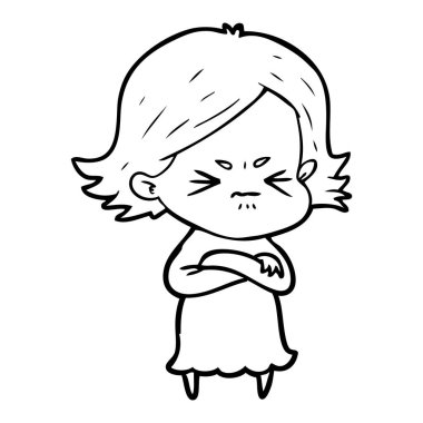 vektör çizim karikatür kızgın kadın