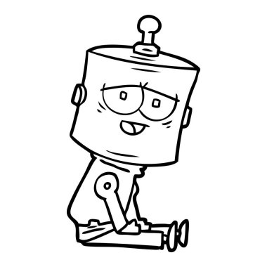 Çizgi film robotunun vektör çizimi