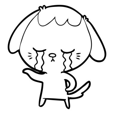 vektör çizim karikatür köpek ağlama