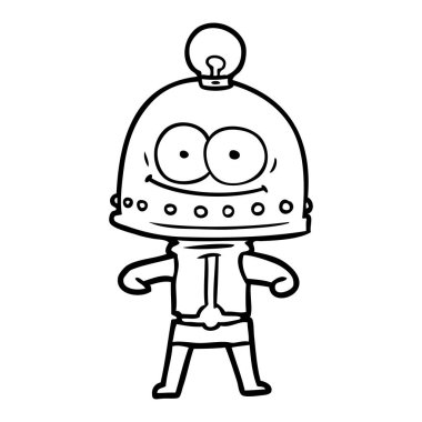 ampul ile mutlu karton robot