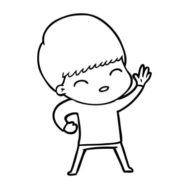 mutlu çizgi film çocuk vektör çizim