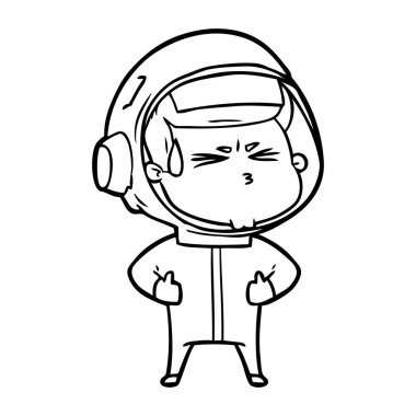 vektör çizim karikatür astronot vurguladı