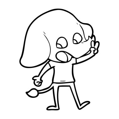 vektör çizim sevimli çizgi fil