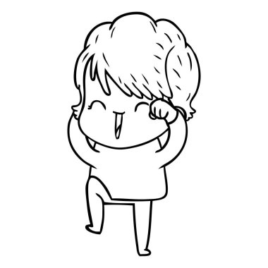 vektör çizim karikatür komik kadın