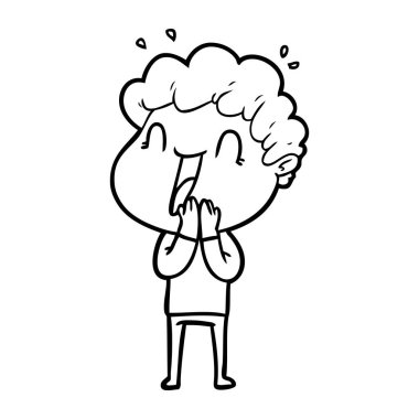 vektör çizim karikatür mutlu adam