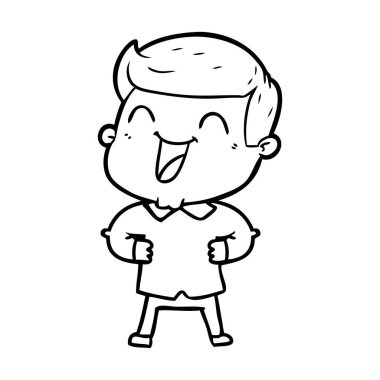 vektör çizim karikatür man gülüyor