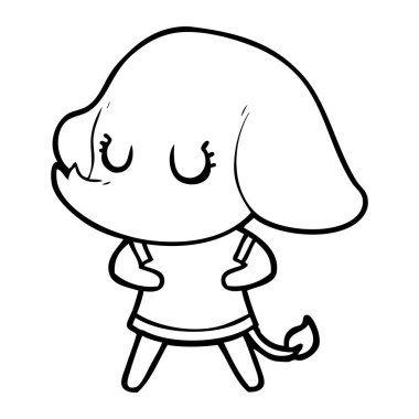 vektör çizim sevimli çizgi fil