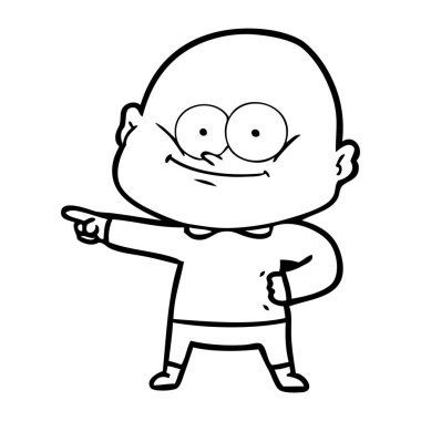 karikatür kel adam bakıyor