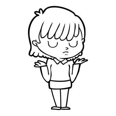 Çizgi filmdeki kadının vektör çizimi