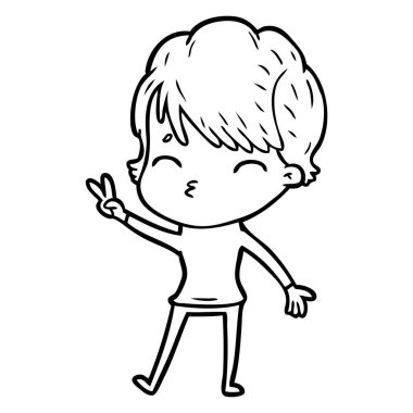 vektör çizim karikatür kadın düşünme