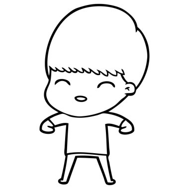 mutlu çizgi film çocuk vektör çizim