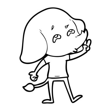 çizgi film fil hatırlamak vektör çizim