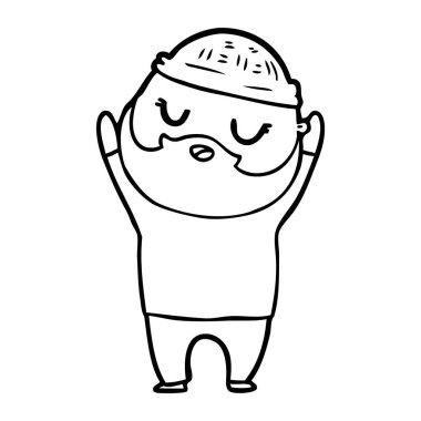 Sakallı çizgi film adamı.