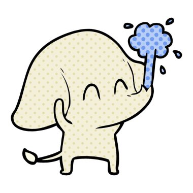 vektör çizim sevimli çizgi fil