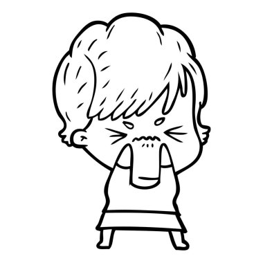 vektör çizim karikatür sinir bozucu kadın