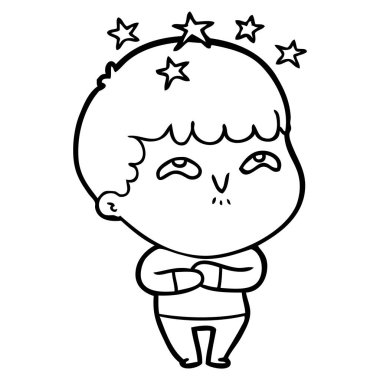 vektör çizim karikatür çocuk hayret