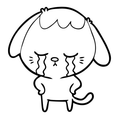 şirin köpek yavrusu ağlayan çizgi film