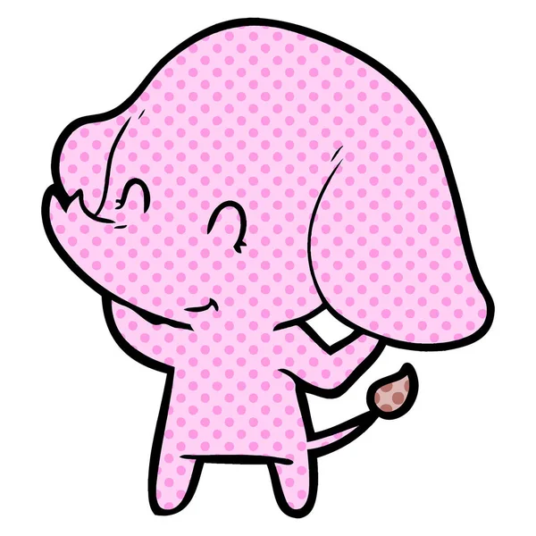 Illustration Vectorielle Mignon Éléphant Dessin Animé — Image vectorielle