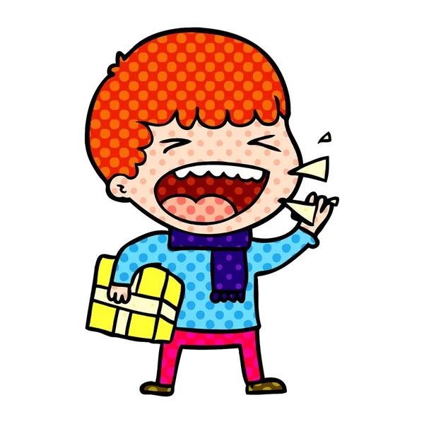 笑い男漫画のベクトル イラスト — ストックベクタ